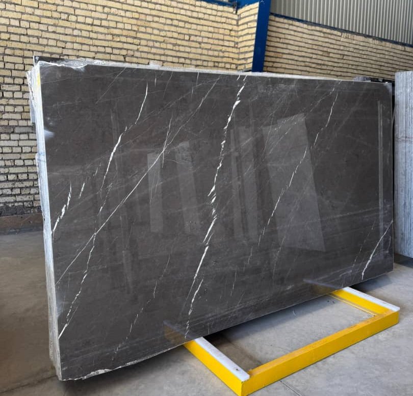 Polished Pietra Grey marble slab